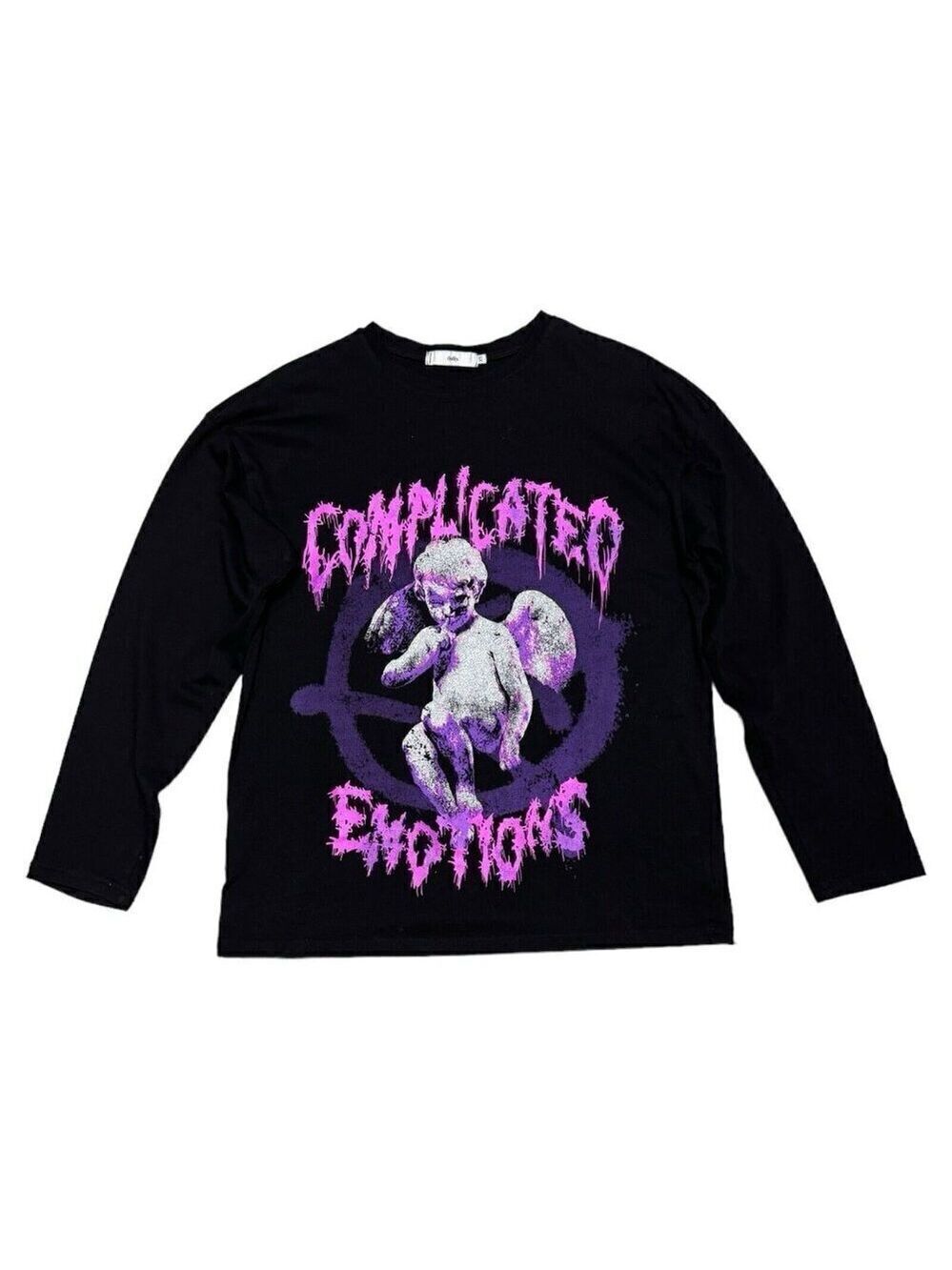 Adika COMPLICATED EMOTIONS Punk Angel Baby Long Sleeve Shirt Mens XS